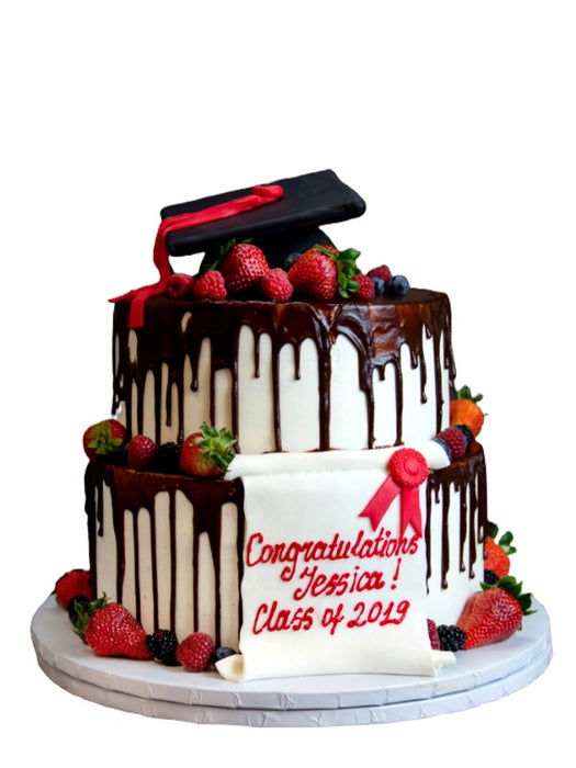 Graduation Cake - Fruit and Chocolate