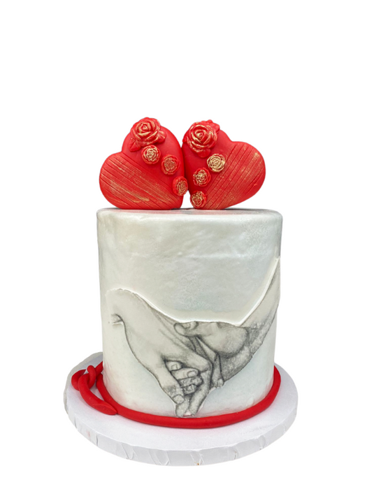 Valentine's Holding Hands Cake  6"