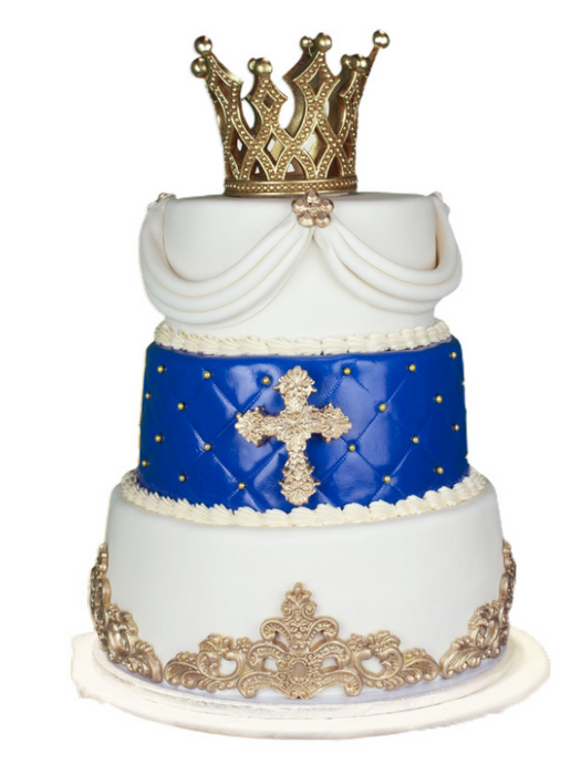 Baptism Cake Golden Crown