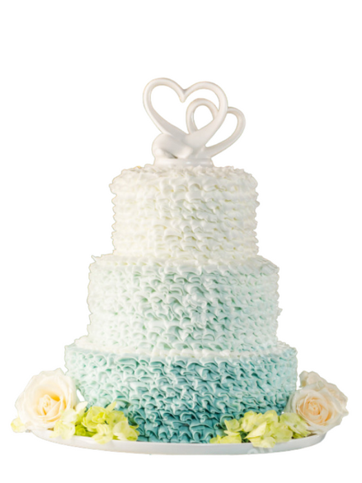 Blue Ruffle Wedding Cake