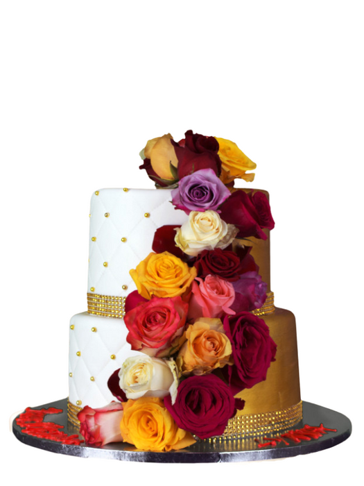 Wedding Cake Gold And White