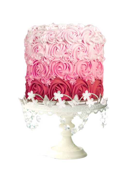 Pink Swirls Wedding Cake