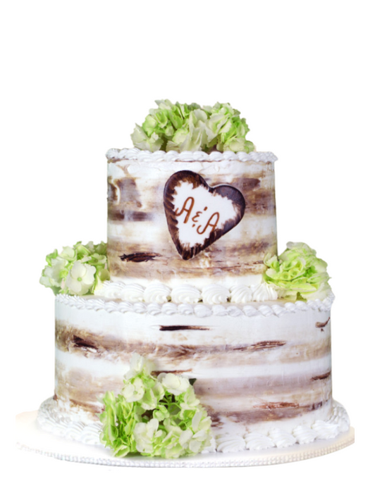 Heart Initials Wedding Cake