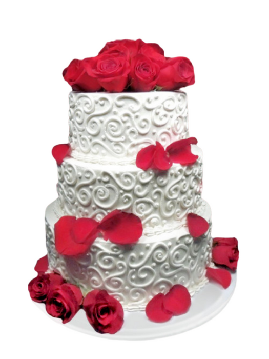 Patterned Roses Wedding Cake