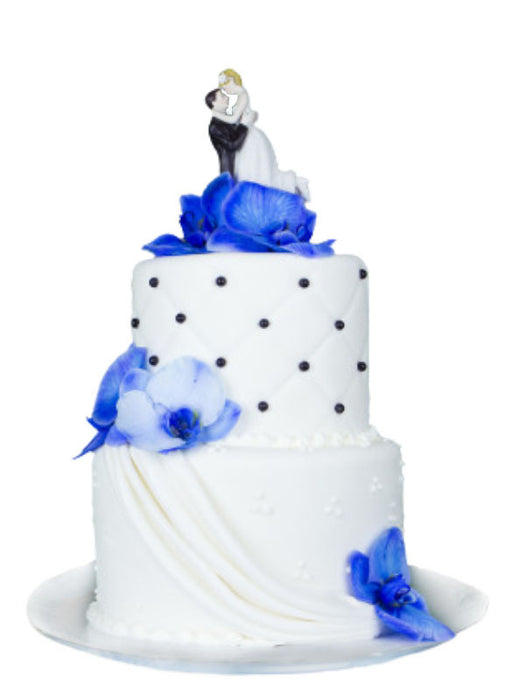Wedding Cake Royal Blue Orchids