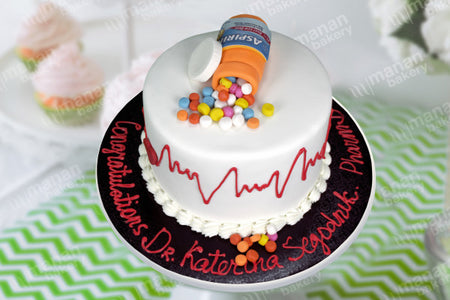 Pharmacy Graduation Cake – Flavour Bites Cakes