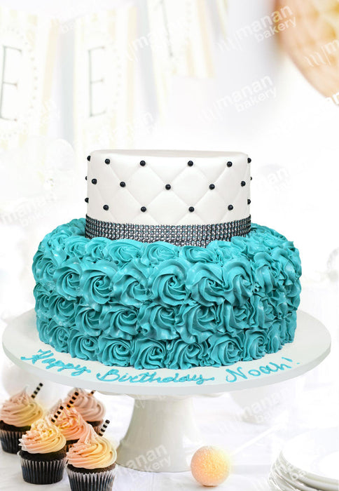 Birthday Cake Turquoise Rosette