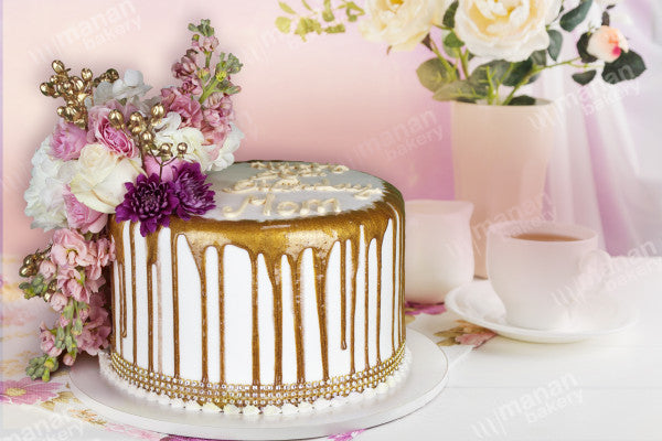 Birthday Cake Elegant and Gold– Manan Bakery ~ Las Vegas